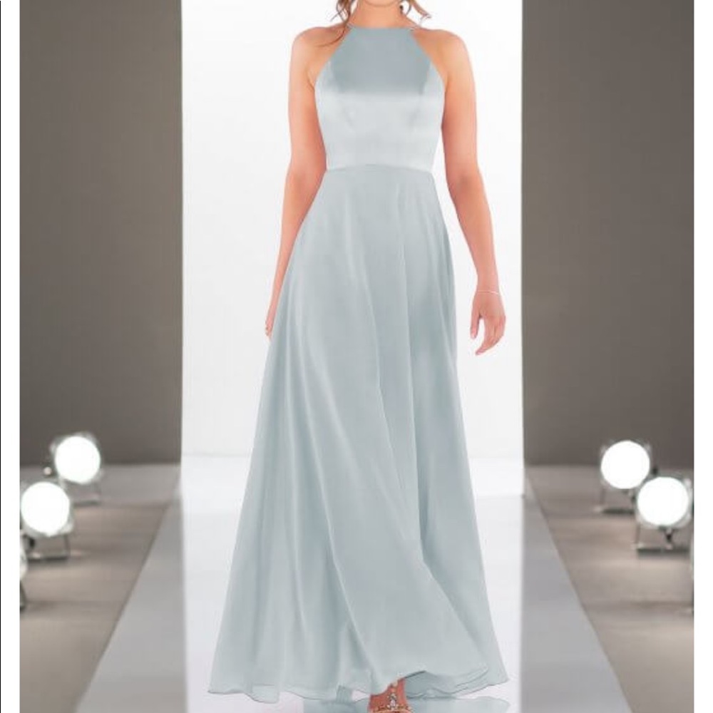 Sorella Vita satin&chiffon halter bridesmaid dress